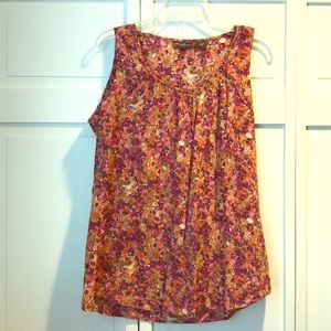 EDDIE BAUER Watercolor Print Cotton Tank